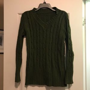 Green v neck sweater or sweater dress
